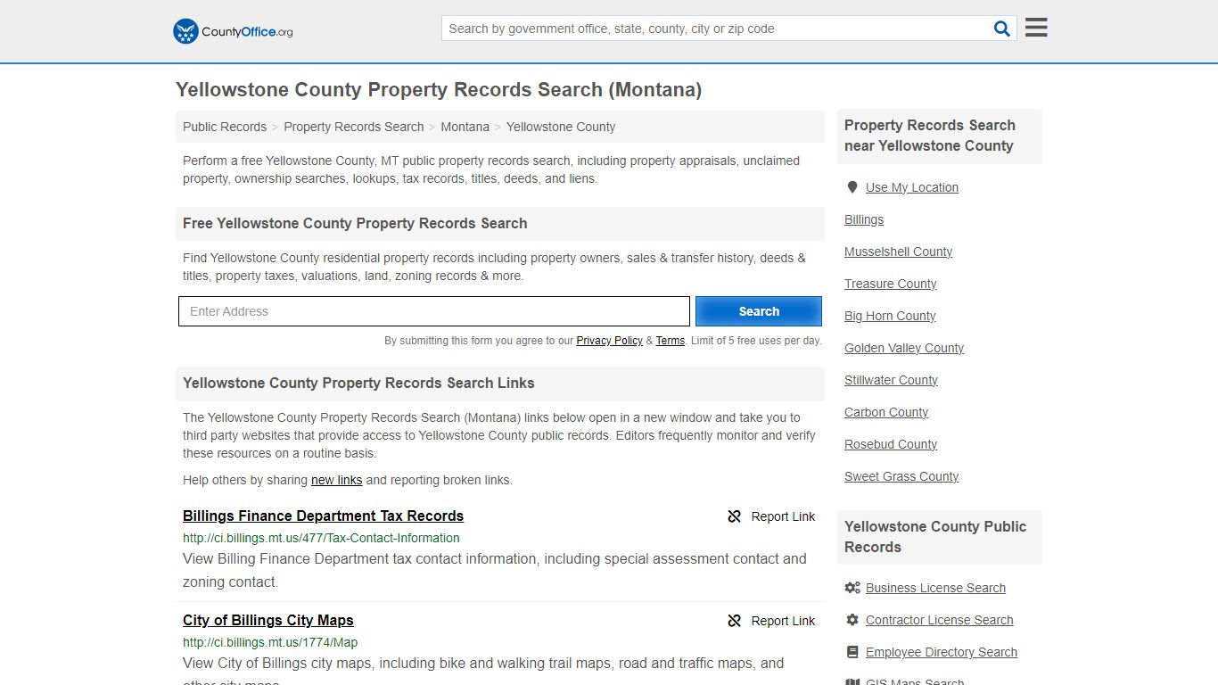 Yellowstone County Property Records Search (Montana) - County Office