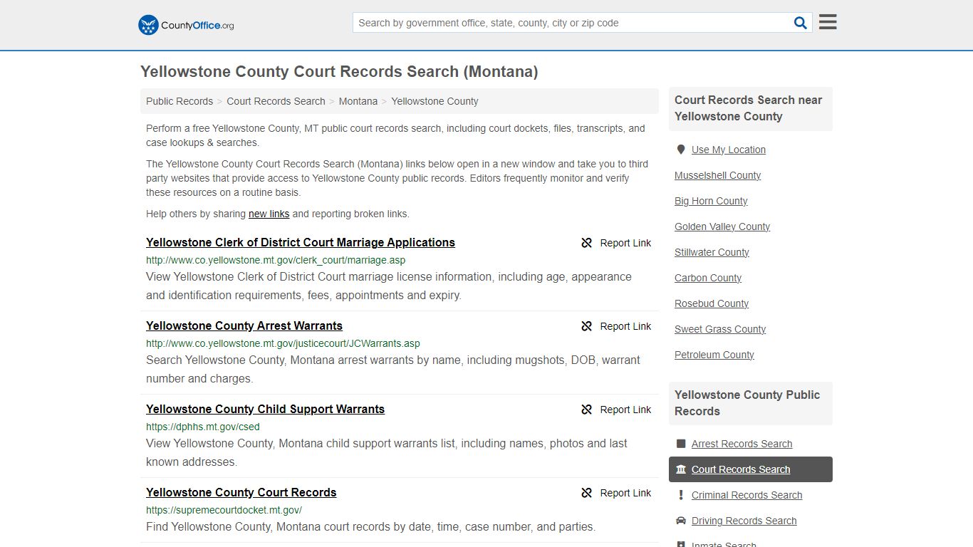 Yellowstone County Court Records Search (Montana) - County Office